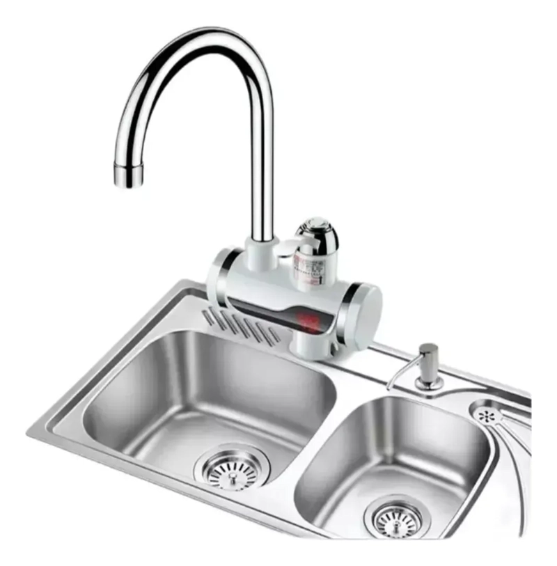 GRIFO LLAVE CALENTADOR DE AGUA ELE CTRICO LAVAPLATOS GRIS - 3
