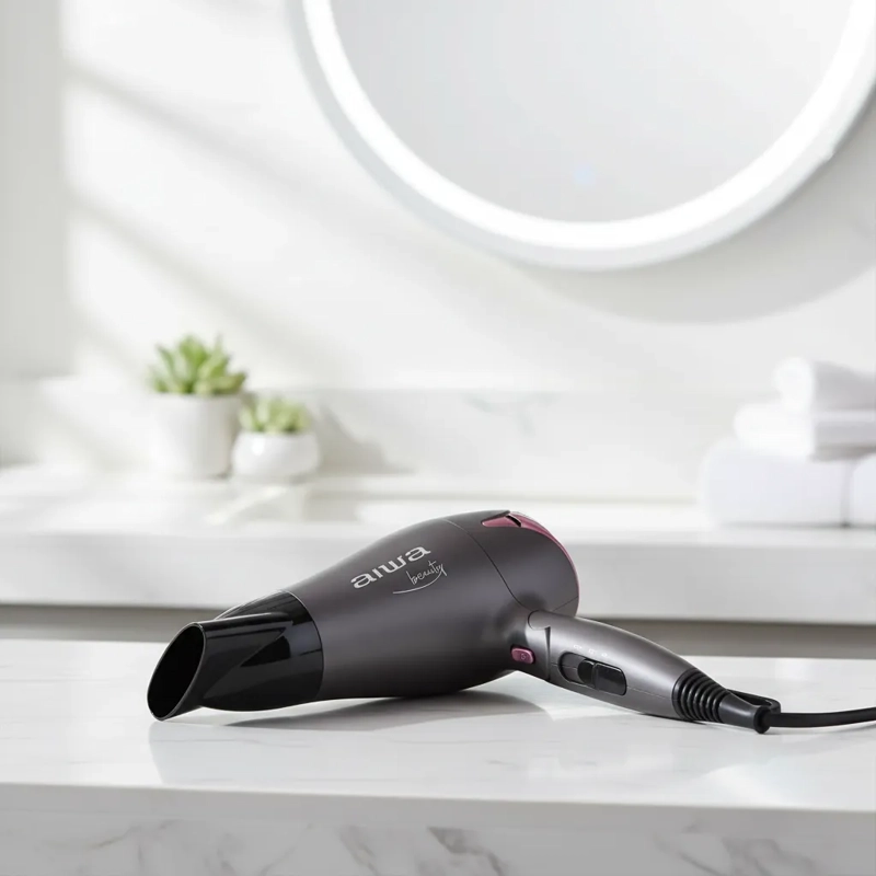 SECADOR DE PELO CABELLO 1800W 2N 2V GRIS AW-THD1839 AIWA NEGRO - 5