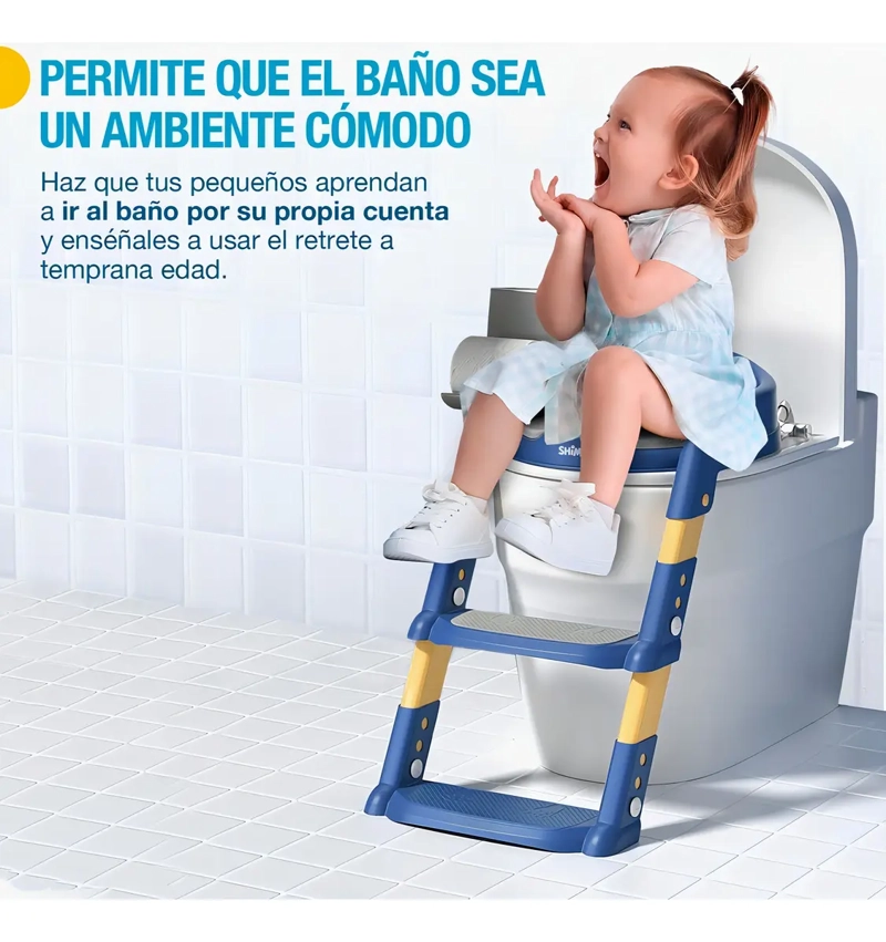 ASIENTO ENTRENADOR NIÑA NIÑO CON ESCALERA PLEGABLE 2-5 AÑOS - 1