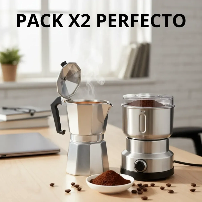 CAFETERA ITALIANA 9 TAZAS + MOLINILLO ELE CTRICO DE GRANOS - 2