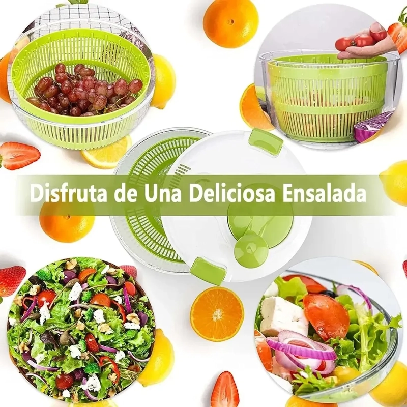 CENTRIFUGADOR SECADORA DE LECHUGA ESCURRIDOR DE VERDURAS 5L - 4