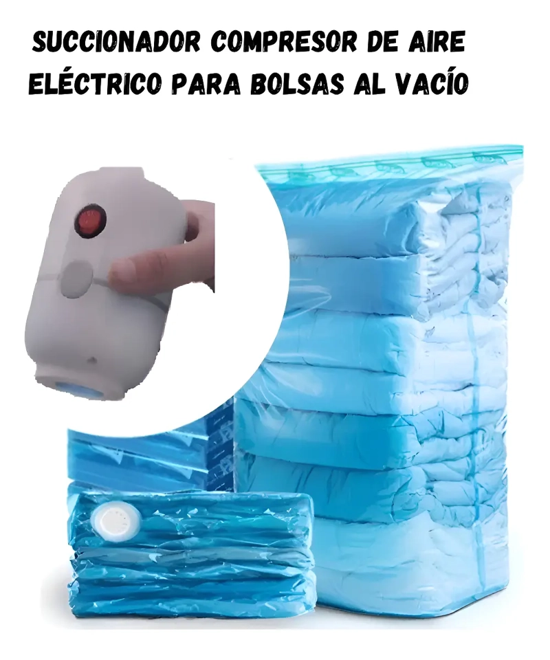 BOMBA DE VACIO COMPRESOR DE ROPA VIAJES CON BOLSAS - 3