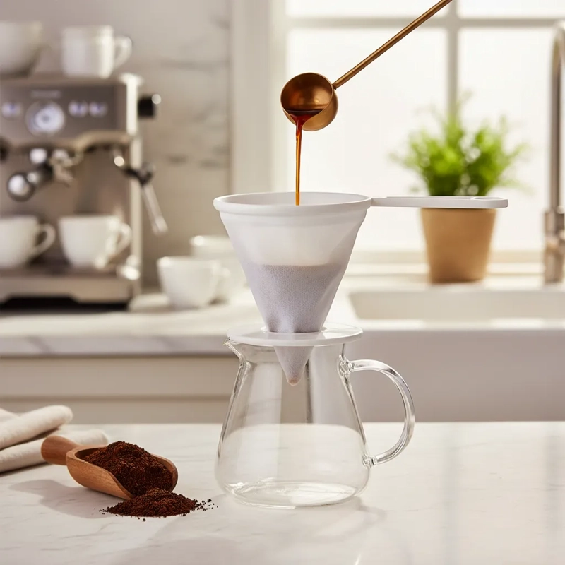 COLADOR DE TELA CAFE GRANO MOLIDO FILTRO REUTILIZABLE - 1
