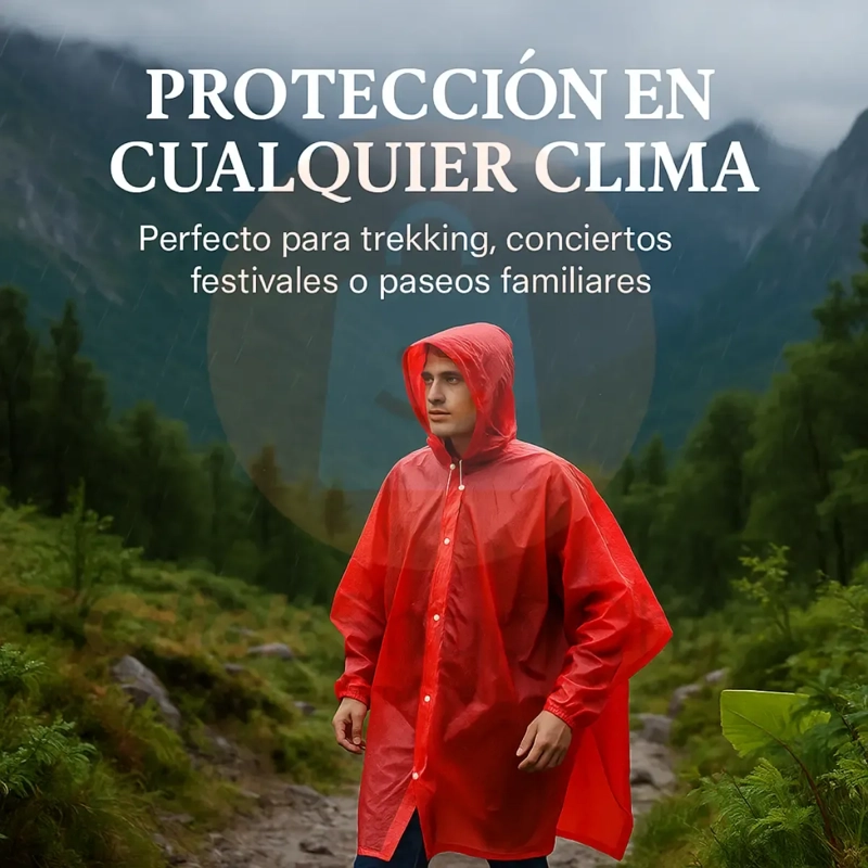 PONCHO LLUVIA CAPA MANTA IMPERMEABLE AGUA MUJER HOMBRE - 1