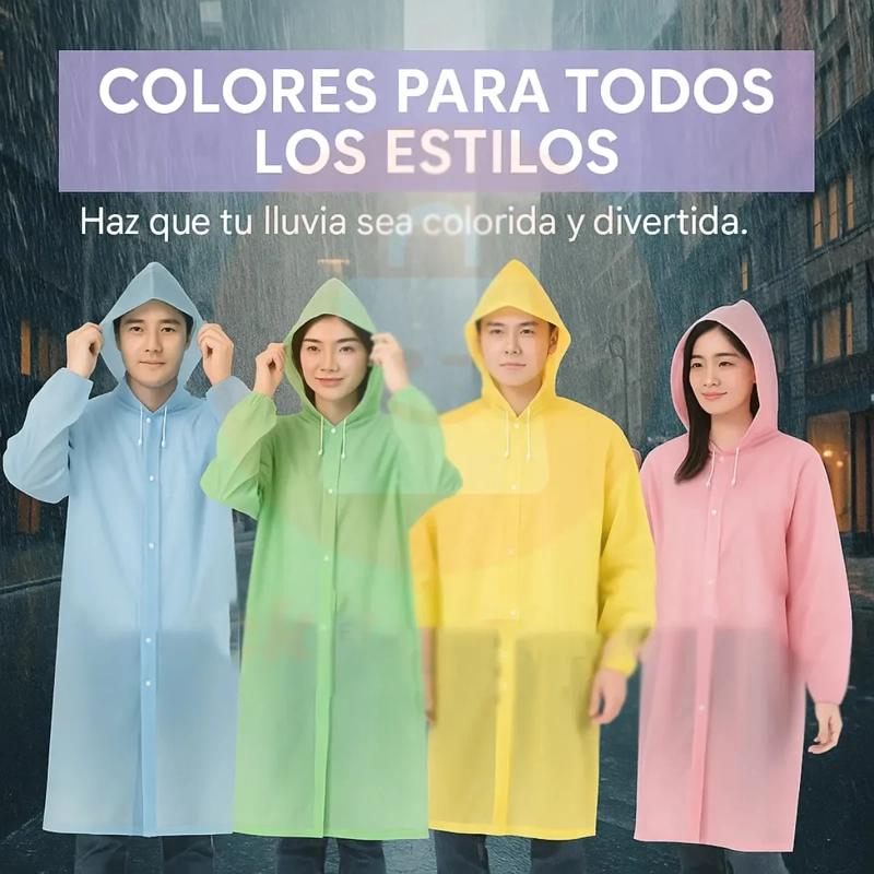 PONCHO LLUVIA CAPA MANTA IMPERMEABLE AGUA MUJER HOMBRE - 3