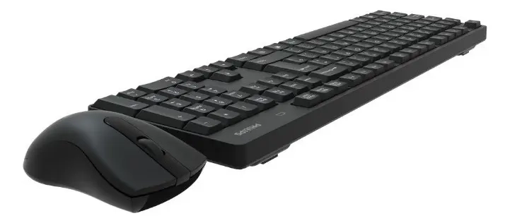 KIT TECLADO CON MOUSE INALAMBRICO PHILIPS C501 COLOR NEGRO - 1
