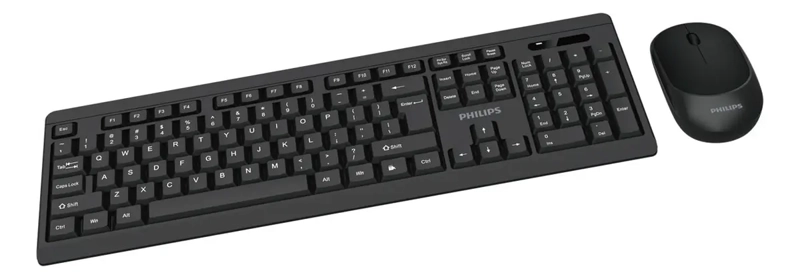 KIT TECLADO CON MOUSE INALAMBRICO PHILIPS C501 COLOR NEGRO - 3