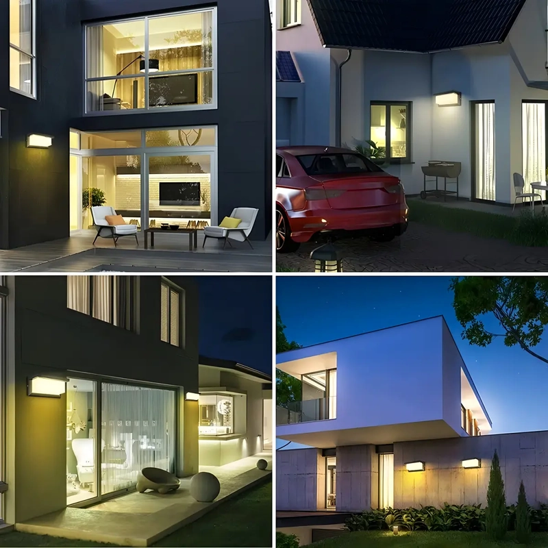 APLIQUE LED EXTERIOR IP65 NEGRO 18W MODERNO IMPERMEABLE - 2