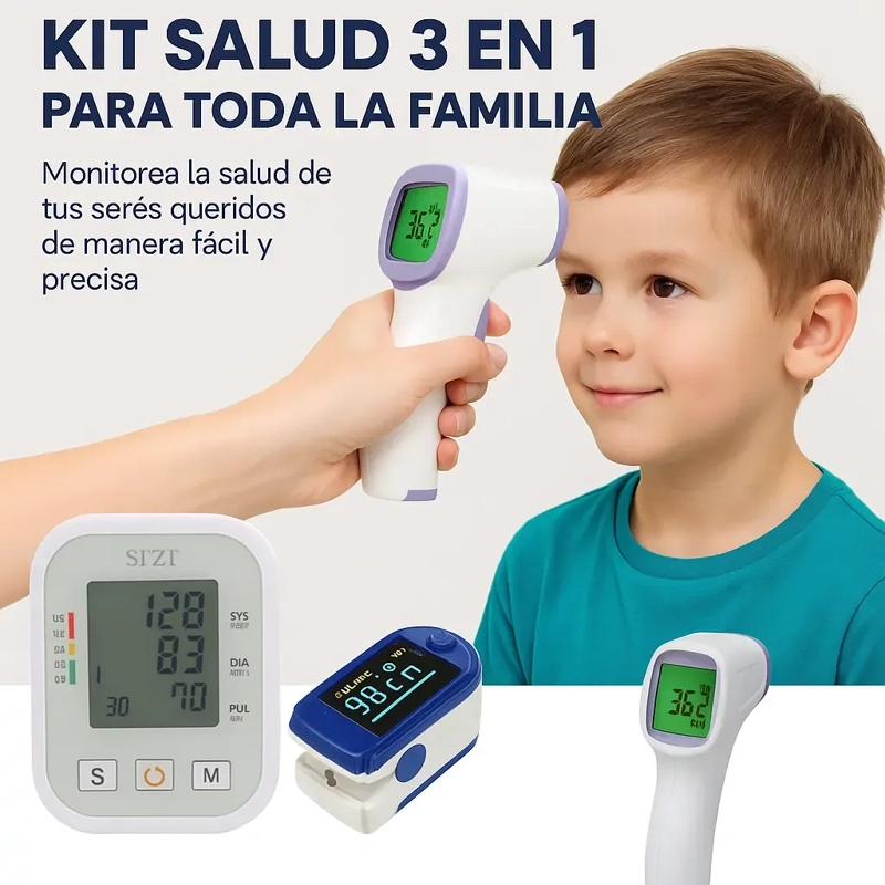 TOMA PRESION DE BRAZO + OXIMETRO + TERMOMETRO - 3