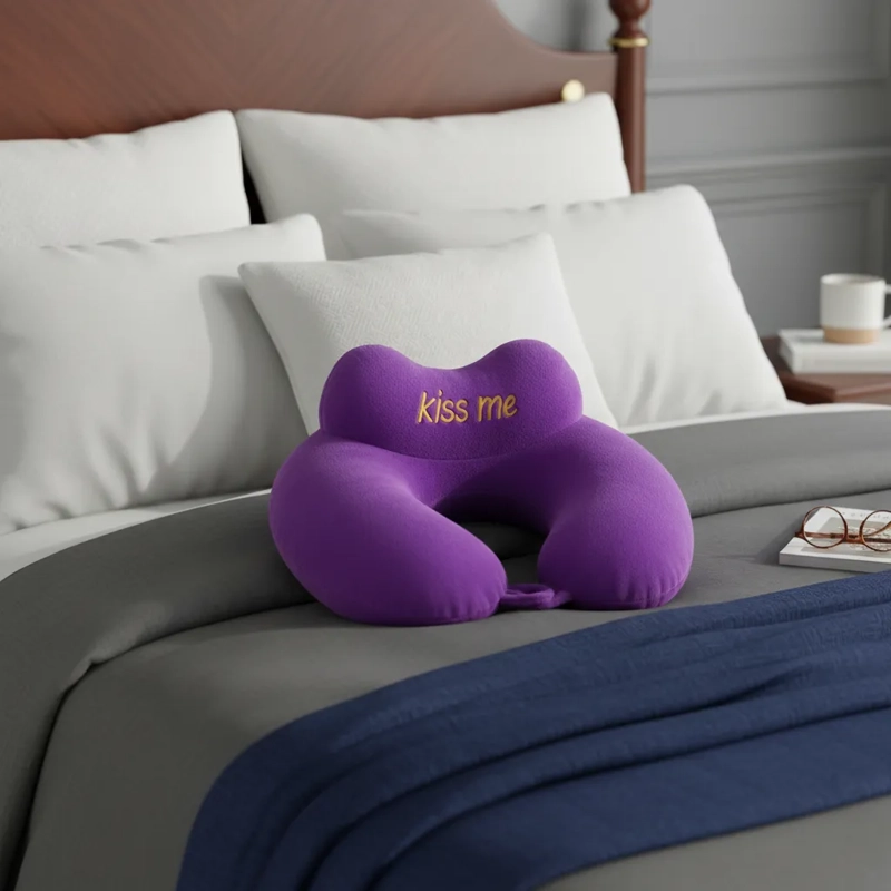 ALMOHADA COJIN SOPORTE CUELLO CERVICAL FUCSIA - 1