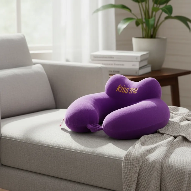 ALMOHADA COJIN SOPORTE CUELLO CERVICAL FUCSIA - 2
