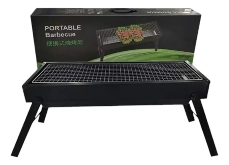 PARRILLA CARBON MOVIL 60CM ACERO INOX PLEGABLE FIESTAS - 2