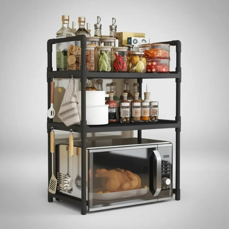 ESTANTE RACK PARA MICROONDAS ORGANIZADOR 3 PISOS - 5