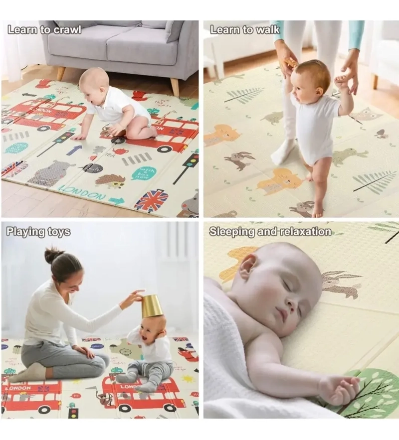 ALFOMBRA ANTIGOLPES NIÑOS BEBES PLEGABLE 120X180CM - 1