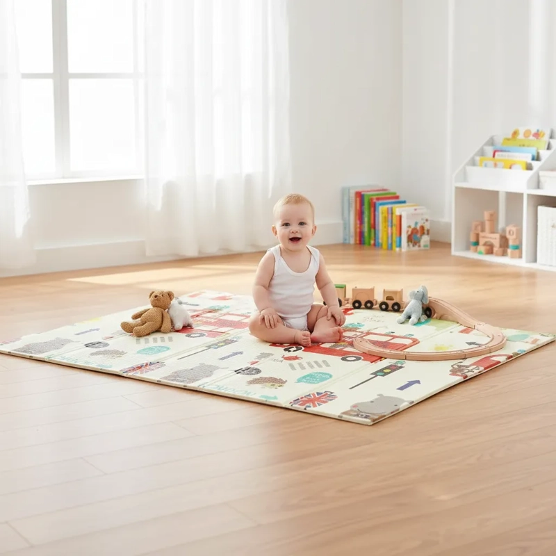 ALFOMBRA ANTIGOLPES NIÑOS BEBES PLEGABLE 120X180CM - 4