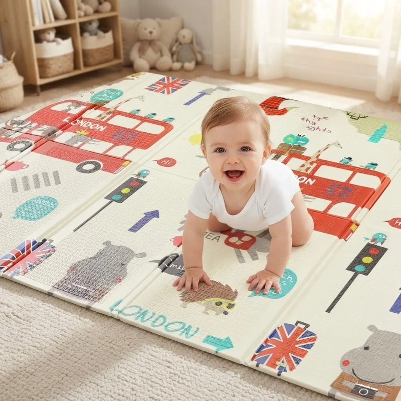 ALFOMBRA ANTIGOLPES NIÑOS BEBES PLEGABLE 120X180CM - 5