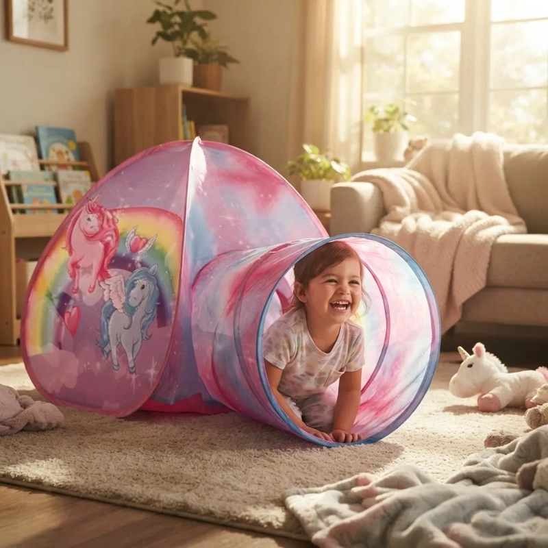 CARPA IGLU CON TUNEL PARA NIÑAS ROSADA - 2