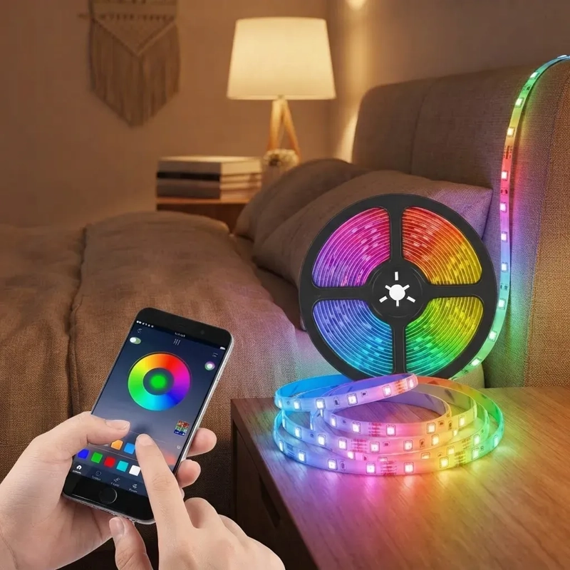 CINTA LED RGB 5 METROS BLUETOOTH CONTROL CELULAR - 1