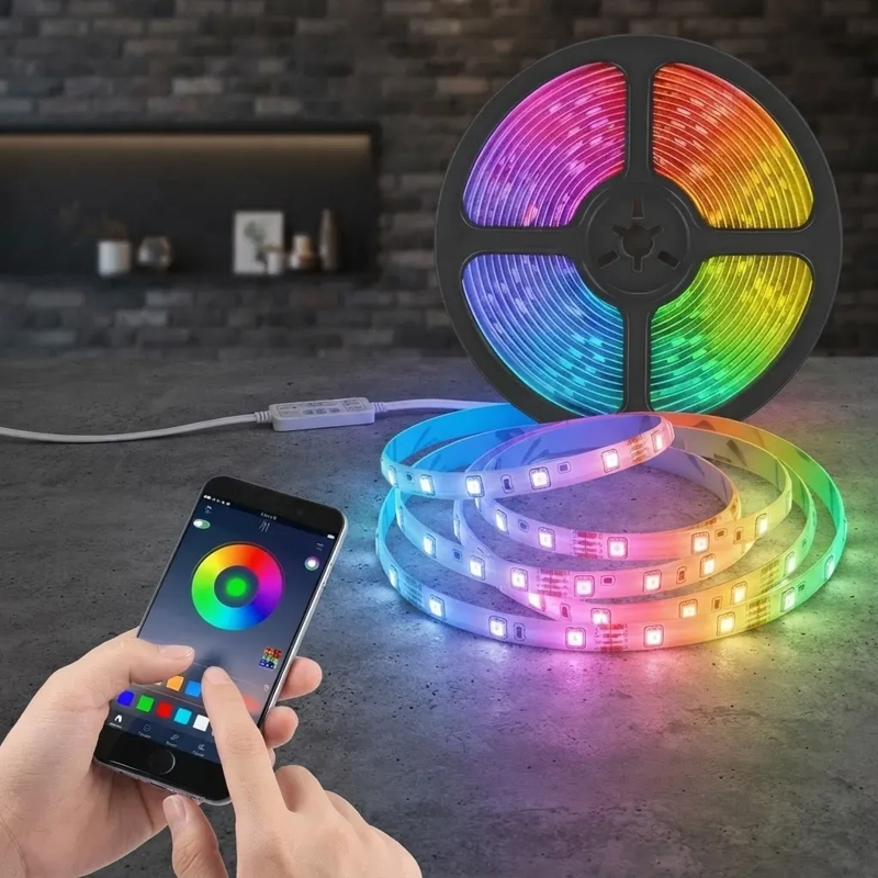 CINTA LED RGB 5 METROS BLUETOOTH CONTROL CELULAR - 3