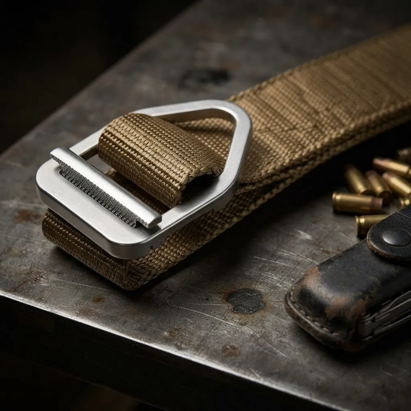 CINTURON ARMY TACTICO MILITAR AJUSTABLE 1.32 CM CAFE - 5