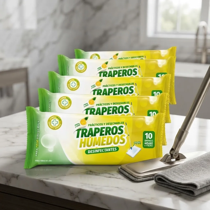 TRAPERO HUMEDO PISOS LIMON 60 UNIDADES - 1