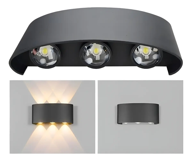 APLIQUE DE PARED 6 LED LUZ CALIDA DECORACION HOGAR - 1