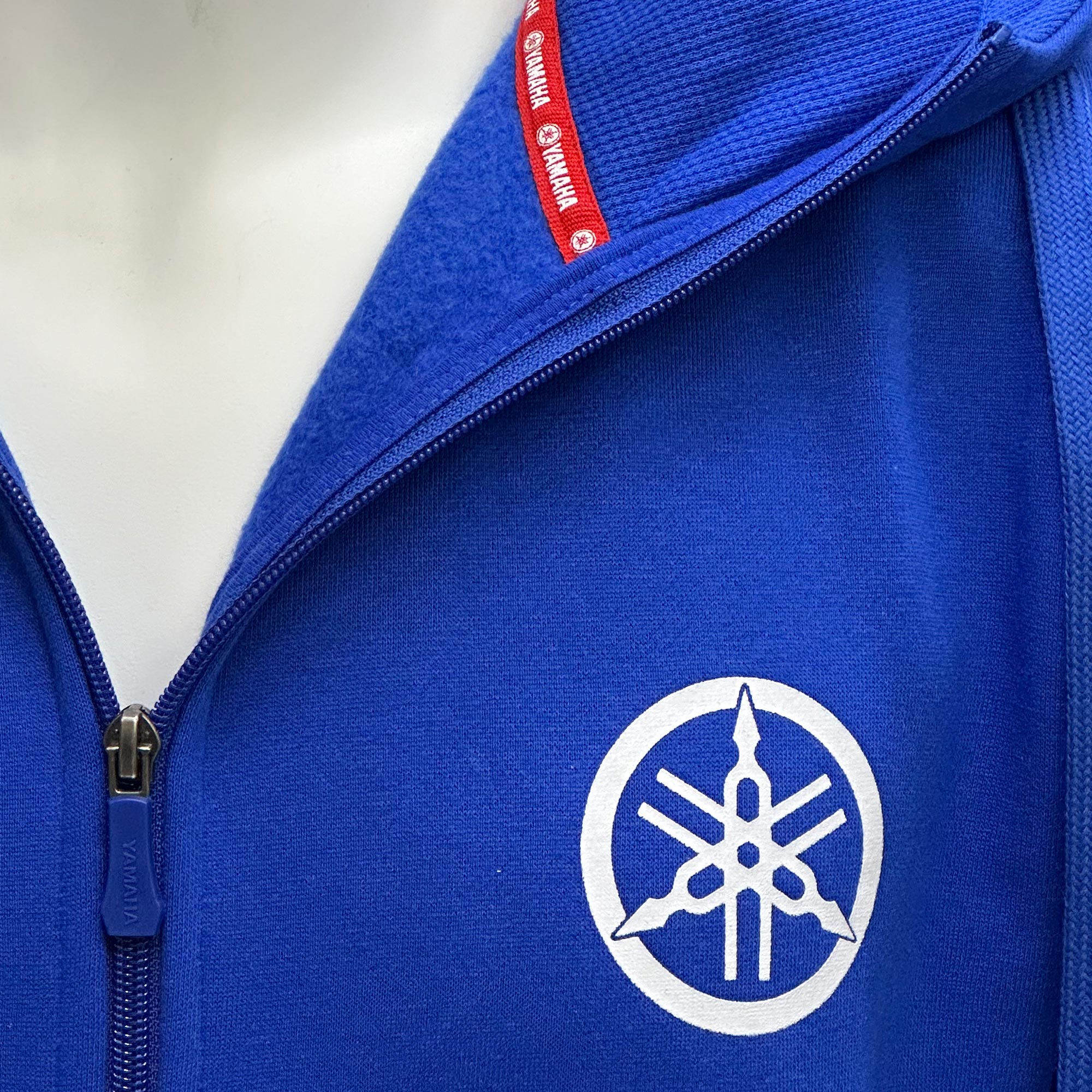 POLERÓN DE HOMBRE YAMAHA MANGA LARGA HOOD AZUL GRIS - 5
