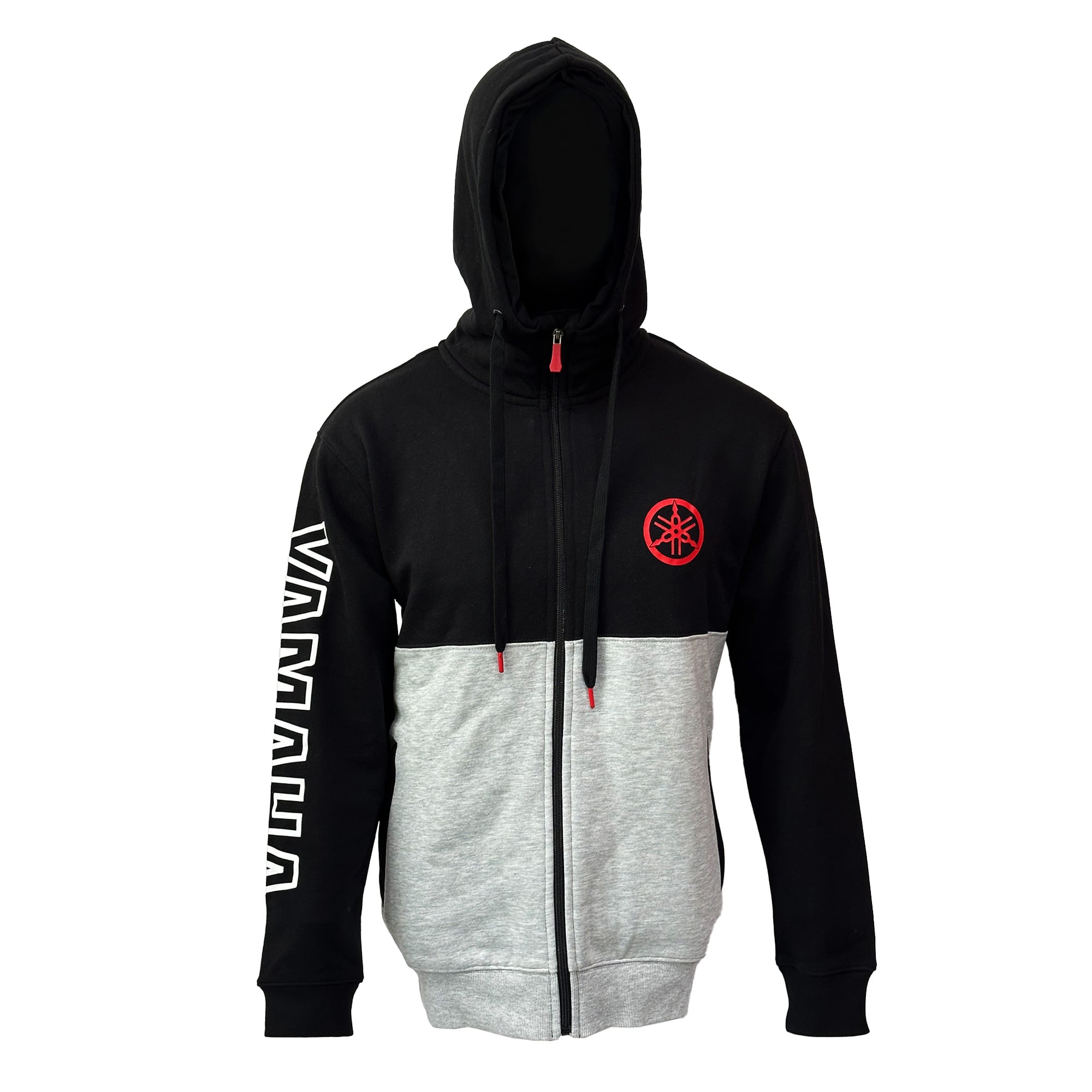 POLERÓN DE HOMBRE YAMAHA MANGA LARGA HOOD NEGRO GRIS - 1