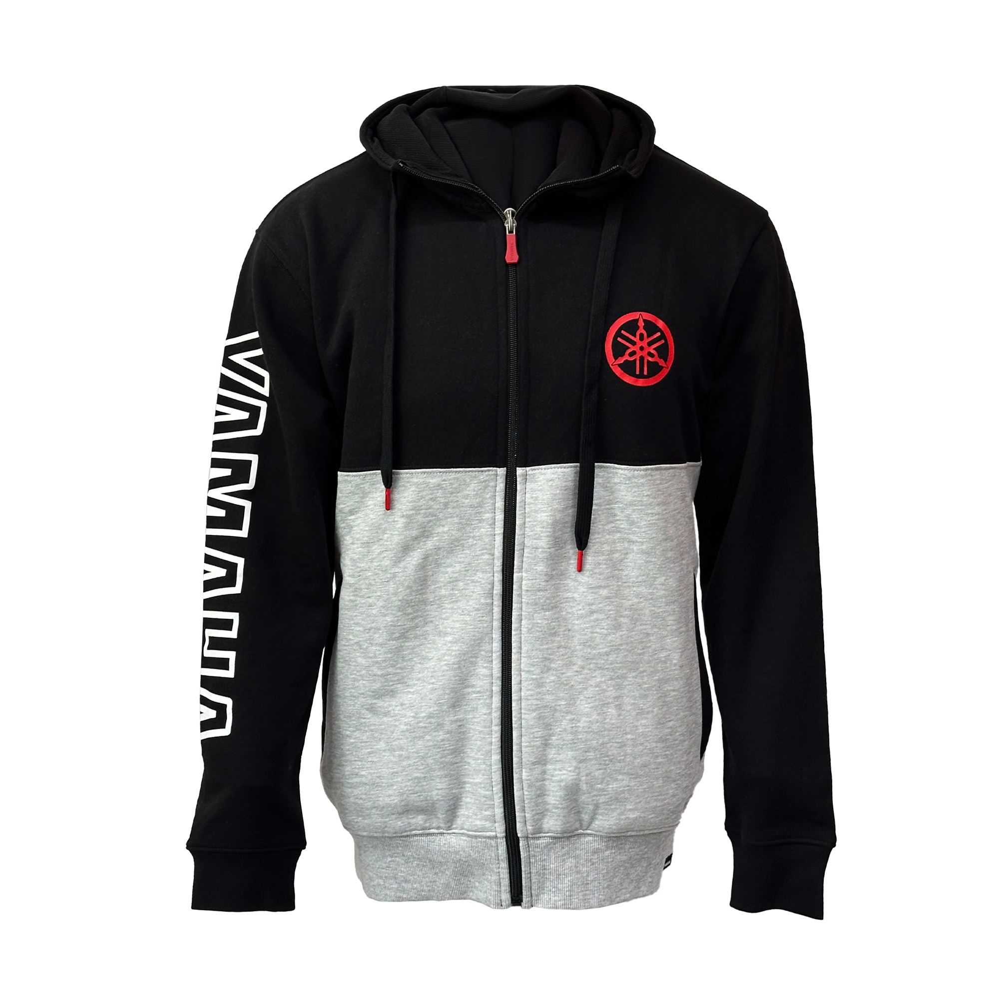 POLERÓN DE HOMBRE YAMAHA MANGA LARGA HOOD NEGRO GRIS - 4