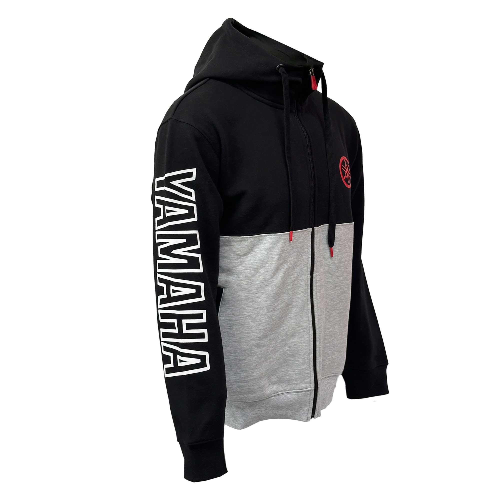 POLERÓN DE HOMBRE YAMAHA MANGA LARGA HOOD NEGRO GRIS - 5