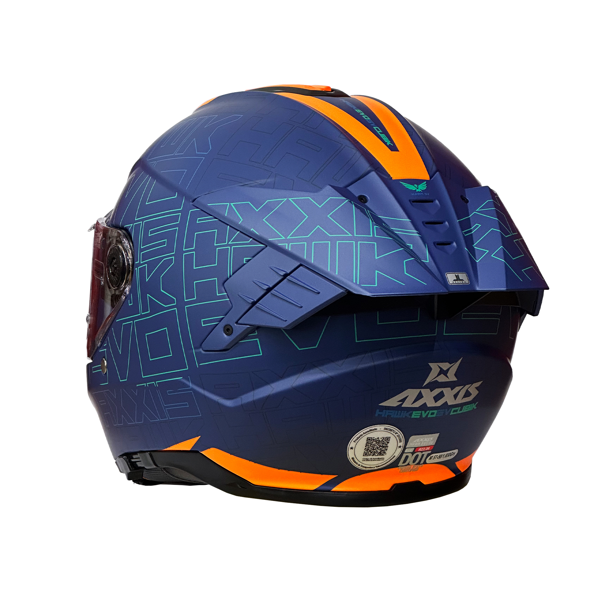 CASCO AXXIS HAWK SV EVO CUBIK NARANJA FLUOR MATE - 2