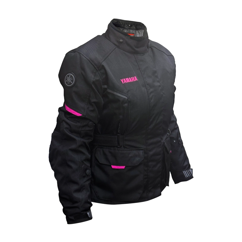 CHAQUETA YAMAHA RAILWAY MUJER TOURING NEGRO ROSADO - 2
