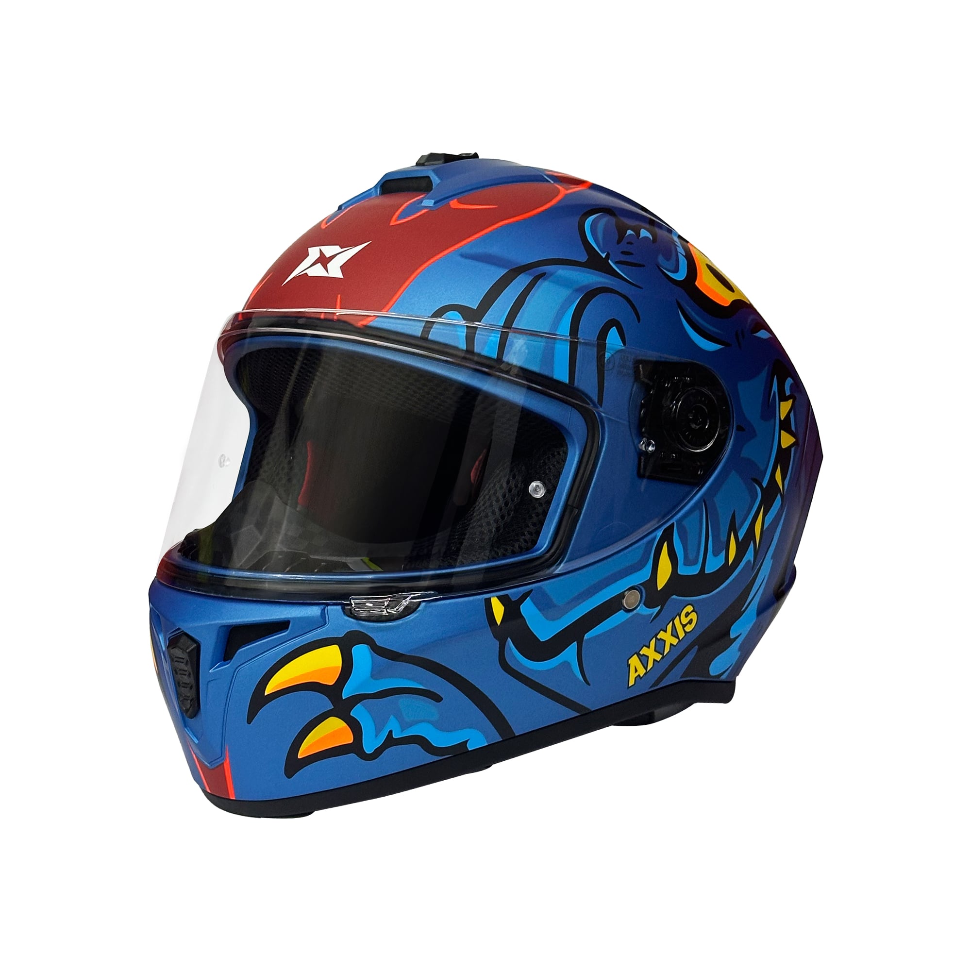 CASCO INTEGRAL AXXIS DRAKEN DINOTOON AZUL MATE