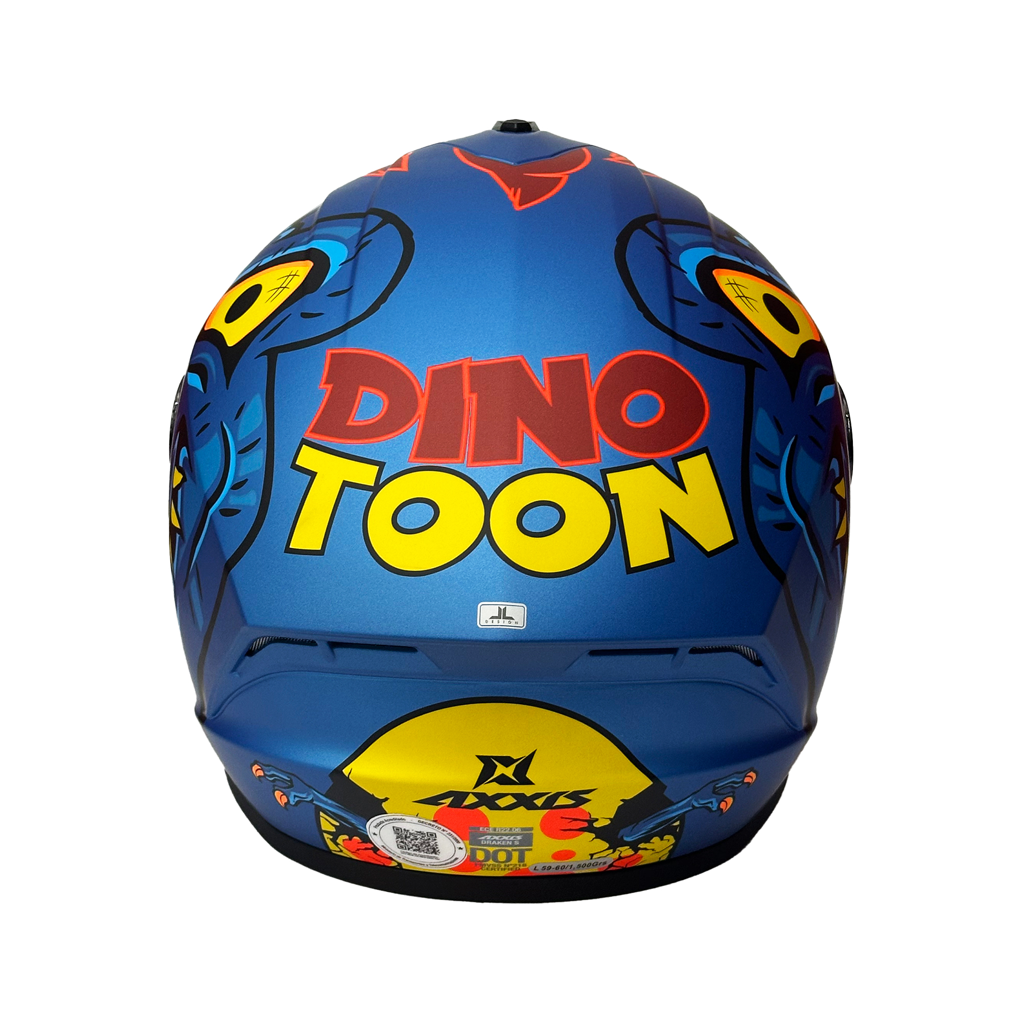 CASCO INTEGRAL AXXIS DRAKEN DINOTOON AZUL MATE - 4