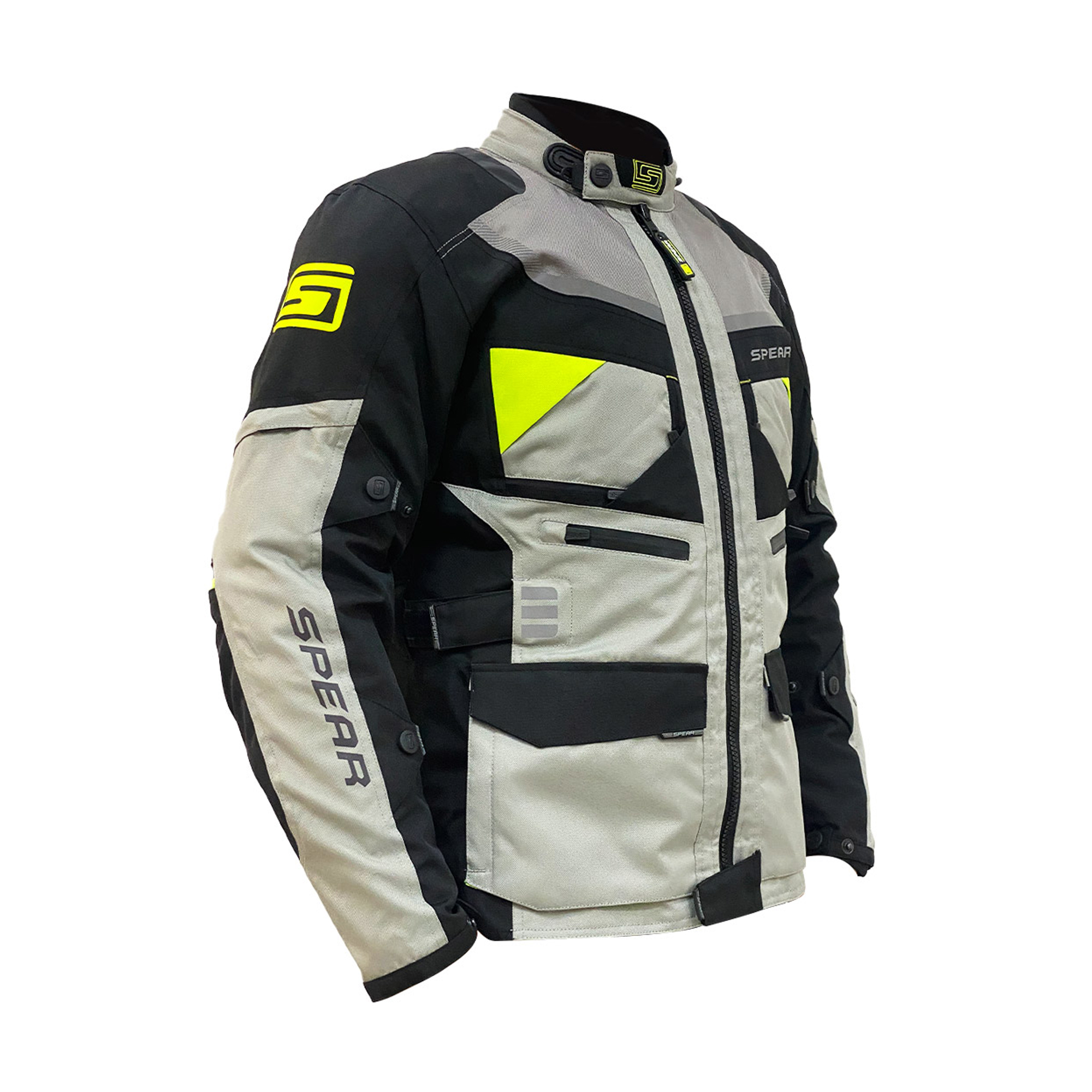 CHAQUETA DE MOTO SPEAR TORNADO GRIS-NEGRO - 2