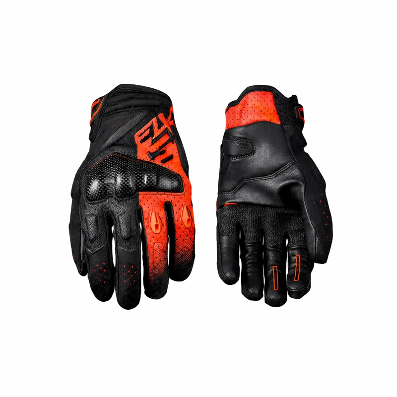 GUANTES MOTO FIVE RSC EVO NEGRO/FLUOR ROJO - 1
