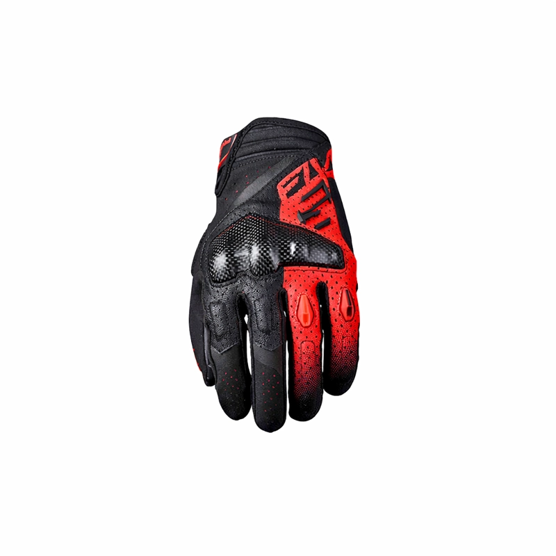 GUANTES MOTO FIVE RSC EVO NEGRO/FLUOR ROJO - 2