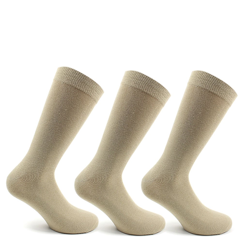 3 PARES CALCETINES ALGODÓN LARGO AMERICANO LISO - 1