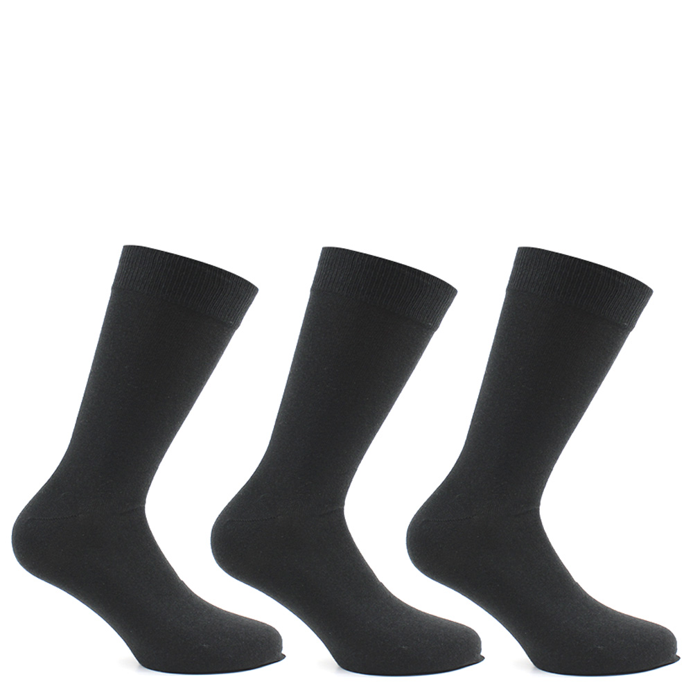 3 PARES CALCETINES ALGODÓN LARGO AMERICANO LISO - 1