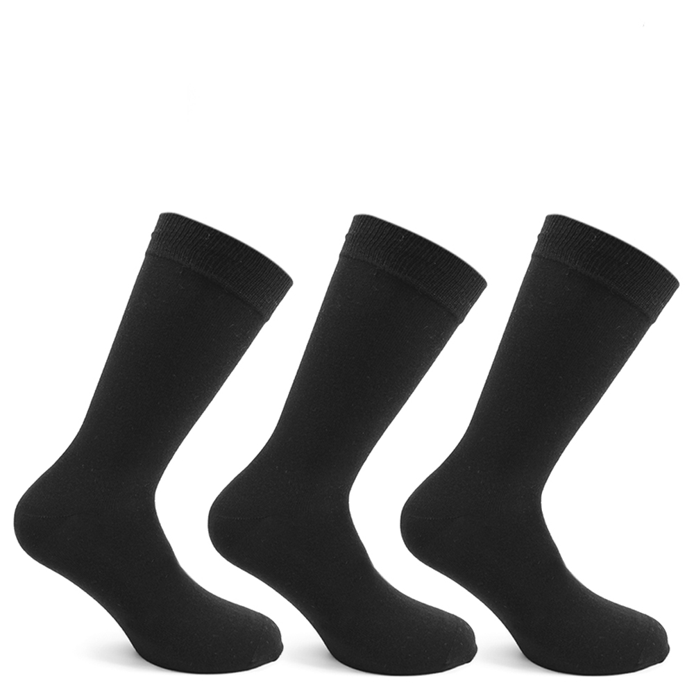 3 PARES CALCETINES ALGODÓN LARGO AMERICANO LISO - 1