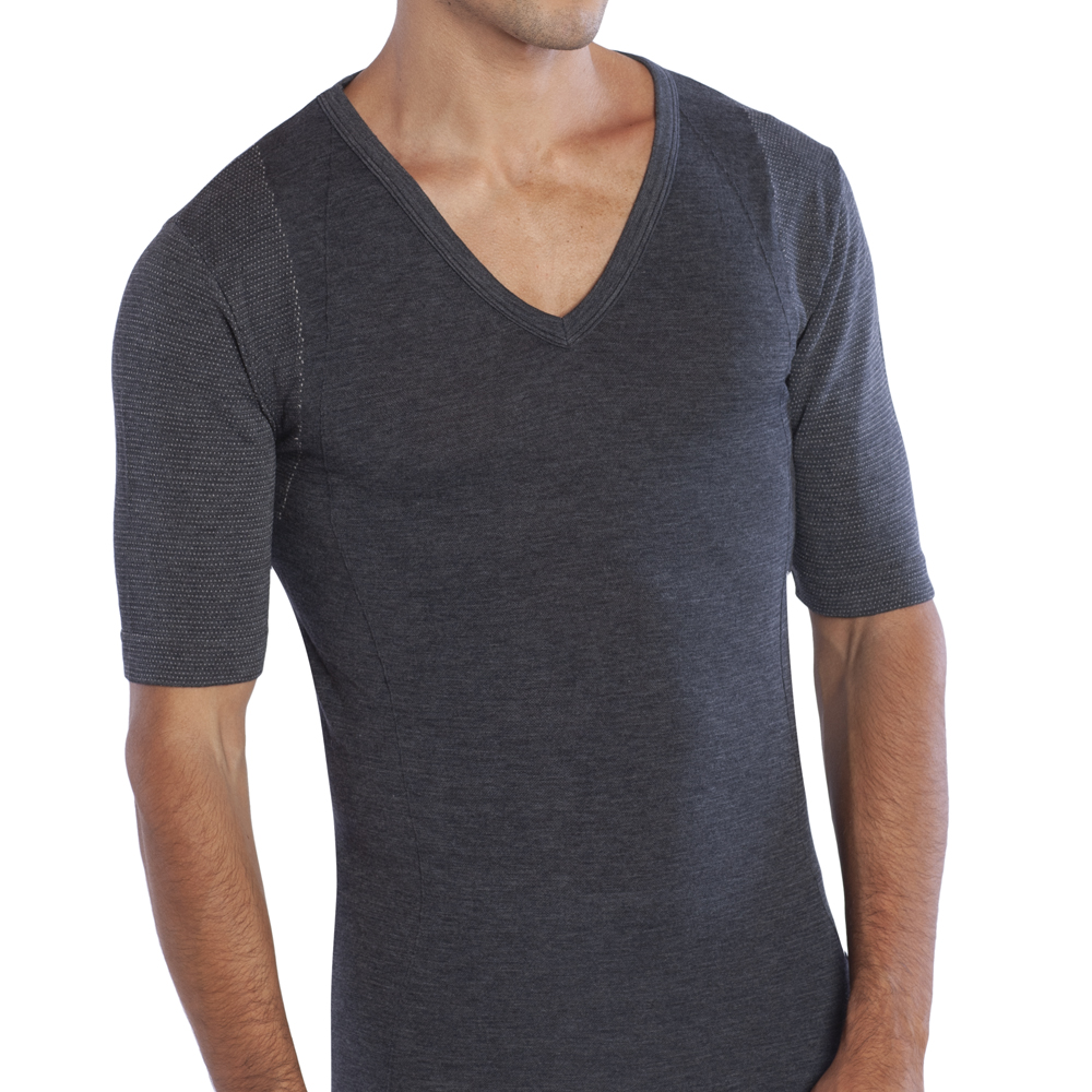 CAMISETA MANGA CORTA CUELLO V HOMBRE BAMBOO MAS COBRE - 1
