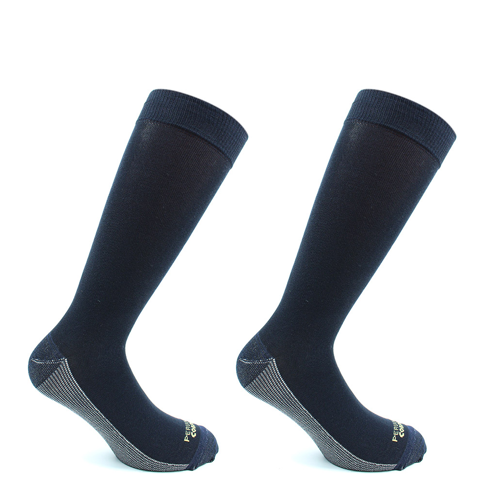 PACK X2 PARES DE CALCETINES HOMBRE PERUGGI COBRE + BAMBOO LISO VESTIR LARGO 3/4 - 1