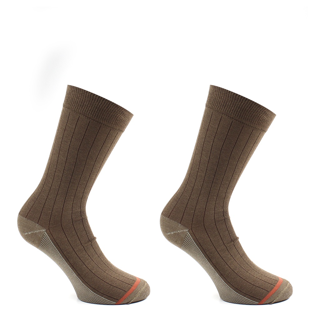 PACK X2 PARES DE CALCETINES HOMBRE MONARCH 2 PARES COBRE LARGO AMERICANO LISO - 1