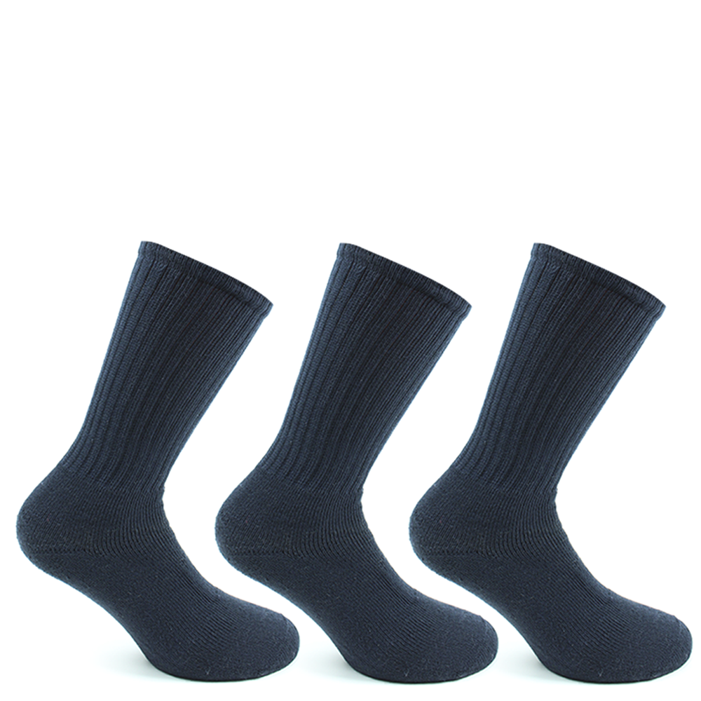 PACK X3 PARES CALCETINES HOMBRE PERUGGI ALGODÓN DEPORTIVO LARGO 3/4 GRIS - 1