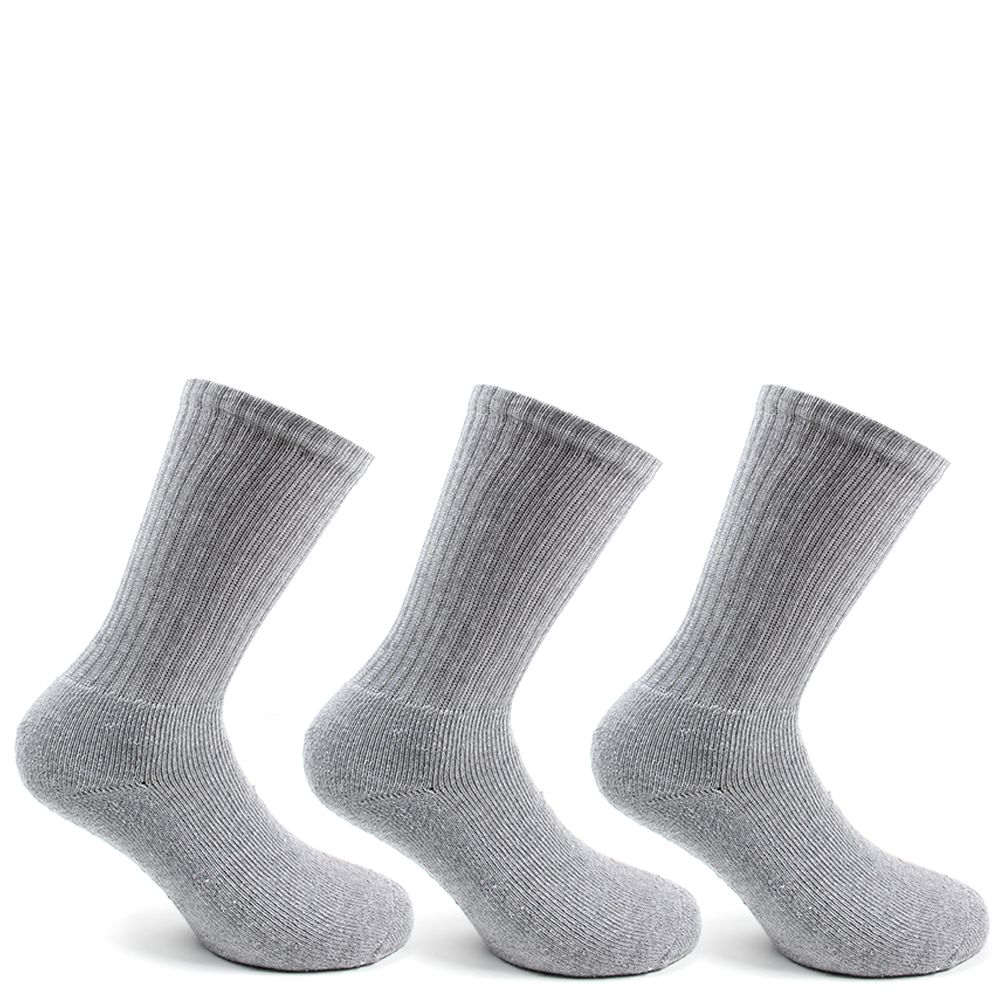 PACK X3 PARES CALCETINES HOMBRE PERUGGI ALGODÓN DEPORTIVO LARGO 3/4 GRIS - 1