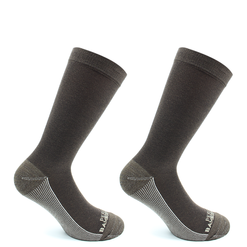 2 PARES CALCETIN COBRE + BAMBOO LISO VESTIR LARGO 3/4 - 1