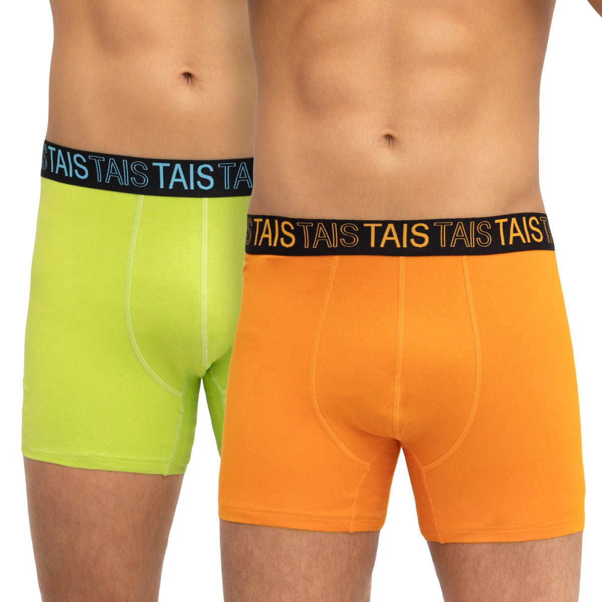 PACK BÓXER HOMBRE TAIS COTTON SPANDEX COLORES NARANJO VERDE LIMON - 1