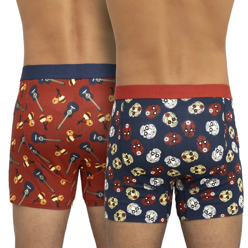 PACK BÓXER HOMBRE TAIS COTTON SPANDEX ICONOS GUITARRAS CALAVERAS - 2