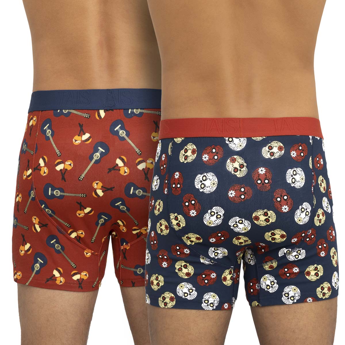 PACK BÓXER HOMBRE TAIS COTTON SPANDEX ICONOS GUITARRAS CALAVERAS - 2