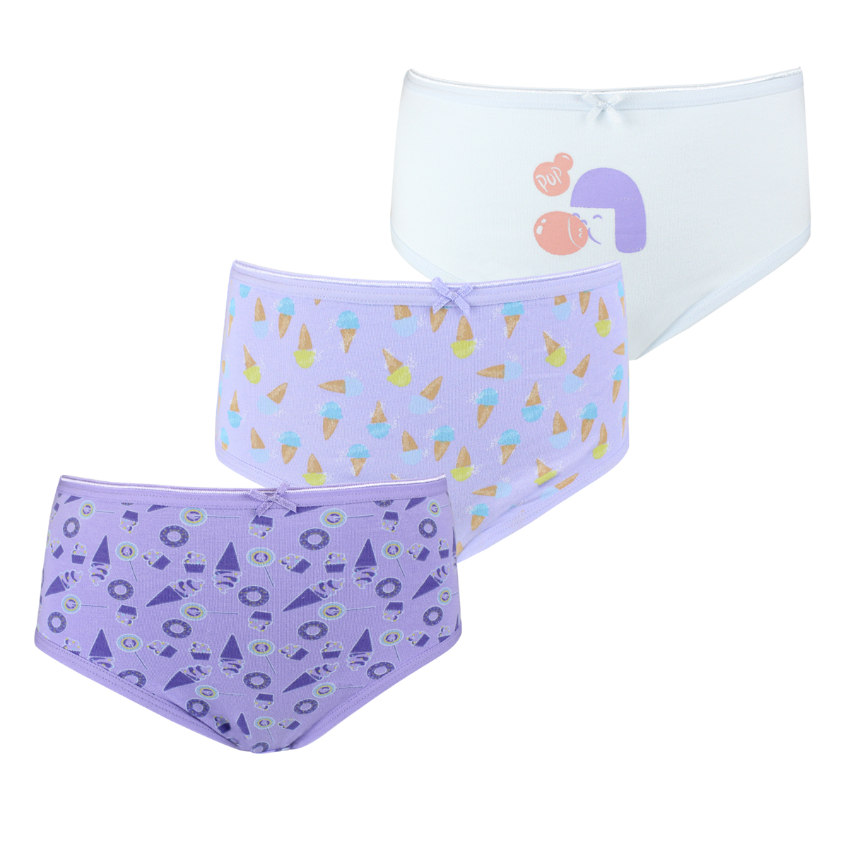 3 CALZONES COTTON SPANDEX NIÑA TAIS LILA - 1